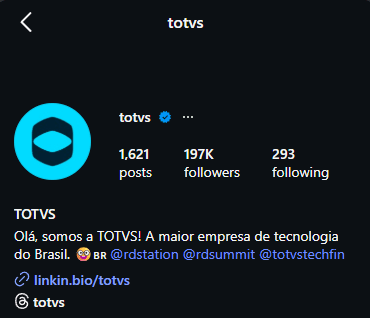 Perfil Instagram - TOTVS